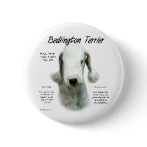 Bedlington Terrier History Design Pinback Button