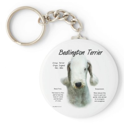 Bedlington Terrier History Design Keychain by GreyWolfCreation