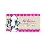 Bedlington Terrier Hot Pink Dots labels