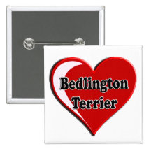 Bedlington Terrier on Heart for dog lovers Pin