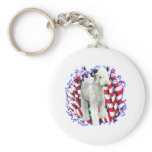 Bedlington Terrier Patriot Keychains
