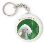 Bedlington Terrier Peace Keychain