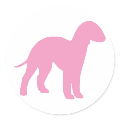 Bedlington Terrier (pink) Stickers by dogsandhorses