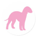 Bedlington Terrier (pink) stickers by dogsandhorses Bedlington Terrier (pink) stickers