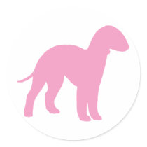 Bedlington Terrier (pink) stickers