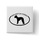 Bedlington Terrier Silhouette Black Button