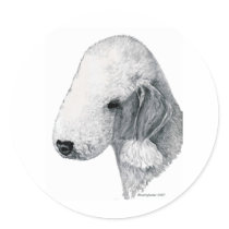 Bedlington Terrier Round Sticker