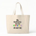 Bedlington Terrier Walks Design Canvas Bags