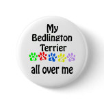 Bedlington Terrier Walks Design Button