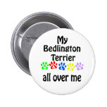 Bedlington Terrier Walks Design Button