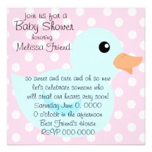 Bedotted Duck in Blue Custom Announcements