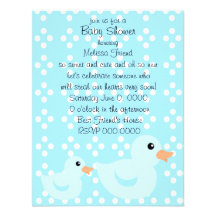 Bedotted Duck in Blue Invitation