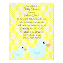Bedotted Duck in Blue Personalized Invites