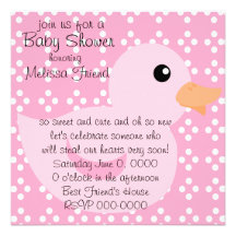 Bedotted Duck in Pink Custom Announcements