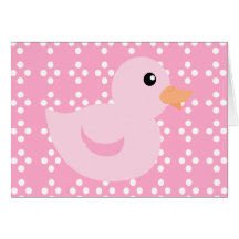 Bedotted Duck in Pink Greeting Card