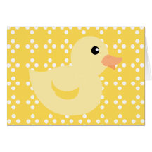 Bedotted Duck in Yellow Greeting Card