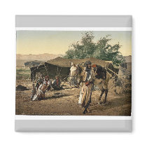Bedouins and their tents, Holy Land rare Photochro Fridge Magnet