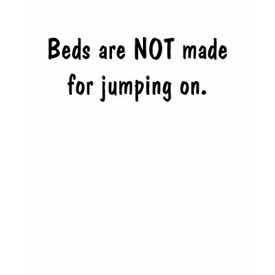 Beds are NOT made for jumping on. Tee Shirt by thenewmom