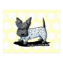 Bedtime PJs Scottie Post Card