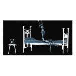 Bedtime X-Ray Skeleton Black Blue Custom Photo Card