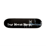 Bedtime X-Ray Skeleton Black Blue Skate Deck