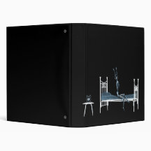 Bedtime X-Ray Skeleton Black Blue Vinyl Binder