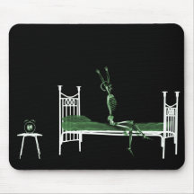 Bedtime X-Ray Skeleton Green Mouse Pad