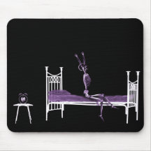 Bedtime X-Ray Skeleton Purple Mouse Pad