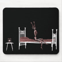 Bedtime X-Ray Skeleton Red Mousepad