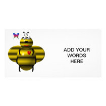 BEE AND BABY BUTTERFLY PHOTO CARD