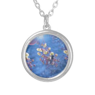 Bee and Berberis Flowers Personalized Necklace
