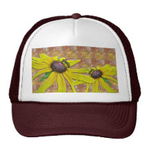 Bee and Black Eyed Susan Welcome Neighbor Trucker Hats