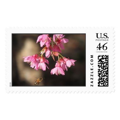 Bee and Cherry Blossoms Postage by naturegirl7