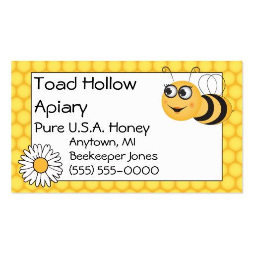 Bee and Daisy Business Cards (front side)