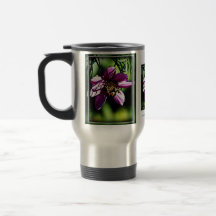 Bee and flower stainless travel mug