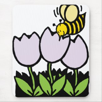 Bee and Flowers mousepad