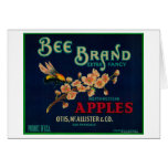 Bee Apple Crate Label Greeting Card