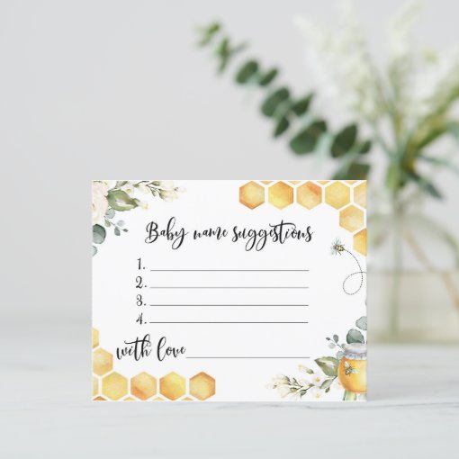 Bee Baby Name Suggestions Card Zazzle