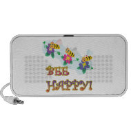 bee be happy three cute bumble bees doodle