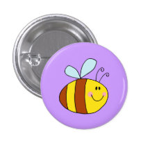 Bee Bees Bug Bugs Insect Cute Cartoon Animal Button