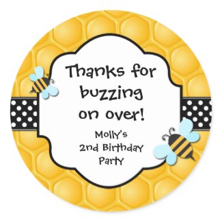 Bee Birthday Party Favor Stickers sticker