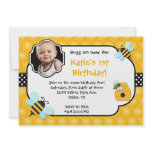 Bee Birthday Party Personalized Announcements