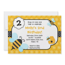 Bee Birthday Party Invitation