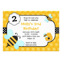 Bee Birthday Party Invitation