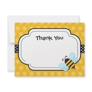 Bee Birthday Party Thank You Card invitation