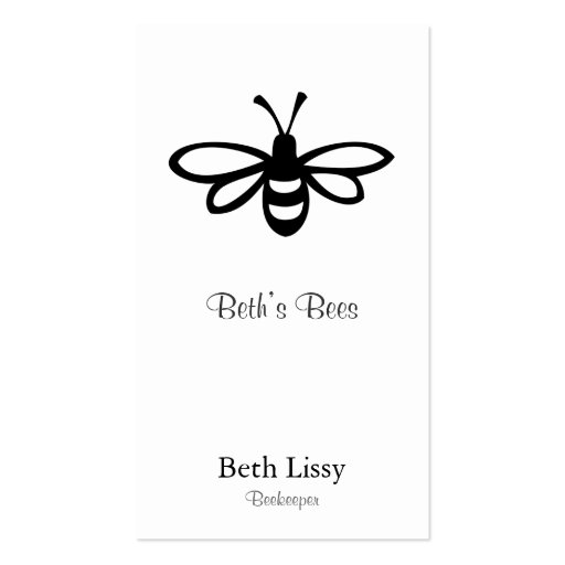 Bee [black] business card (front side)