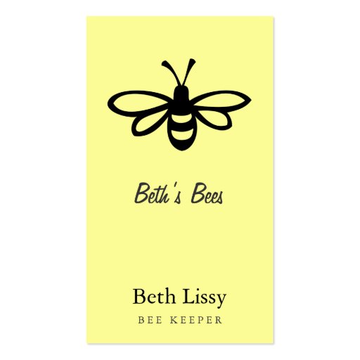 Bee [black] business card (front side)