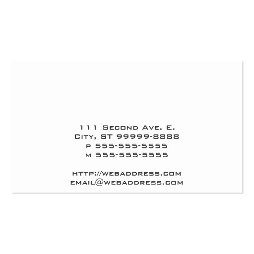 Bee [black] business card template (back side)