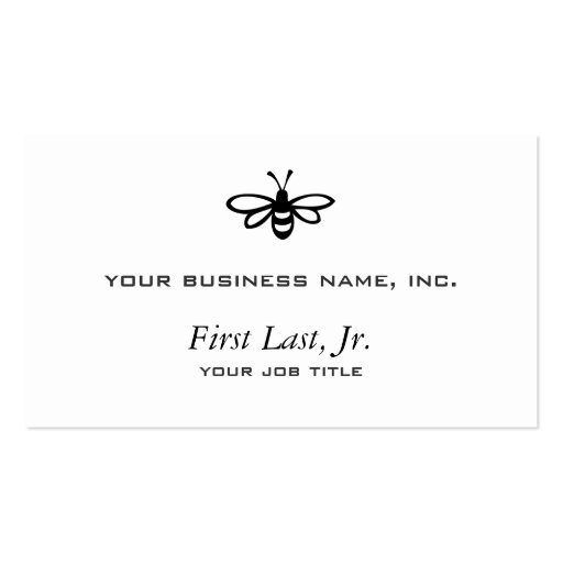 Bee [black] business card template (front side)