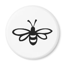 Bee [black] fridge magnet